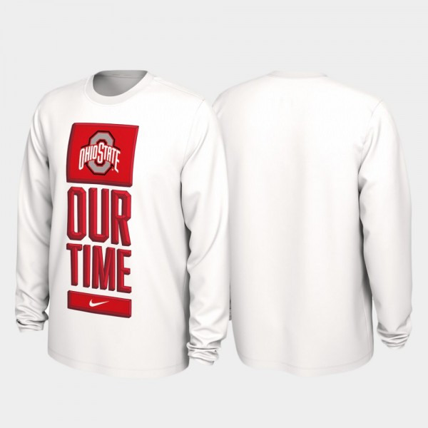 Ohio State Buckeyes 2020 March Madness Men's Our Time Bench Legend T-Shirt - White
