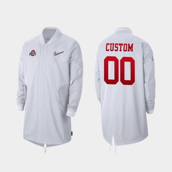 Ohio State Buckeyes #00 For Men's Full-Zip Sideline 2019 College Football Playoff Bound Customized Jacket - White