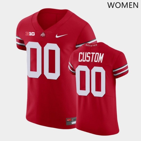 Ohio State Buckeyes #00 Women Football College Limited Custom Jersey Red