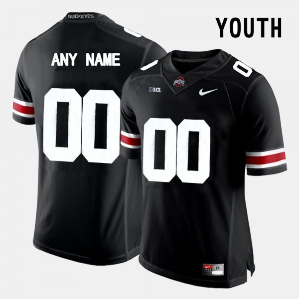 Ohio State Buckeyes #00 Youth Official Custom Jersey Black