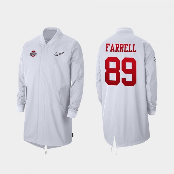 Ohio State Buckeyes #89 Luke Farrell Men's 2019 College Football Playoff Bound Full-Zip Sideline Jacket - White