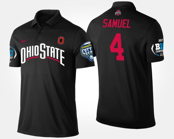 Ohio State Buckeyes #4 Curtis Samuel For Men's Bowl Game Big Ten Conference Cotton Bowl Polo - Black