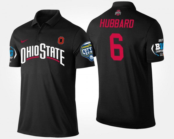 Ohio State Buckeyes #6 Sam Hubbard Mens Big Ten Conference Cotton Bowl Bowl Game Polo - Black