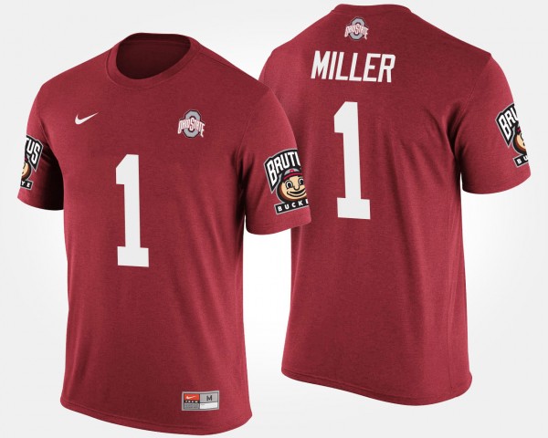 Ohio State Buckeyes #1 Braxton Miller Big Ten Conference Cotton Bowl Bowl Game For Men's T-Shirt - Scarlet
