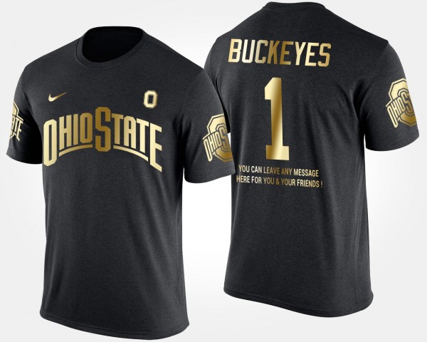 Ohio State Buckeyes #1 Gold Limited No.1 Short Sleeve With Message Mens T-Shirt - Black
