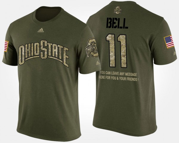 Ohio State Buckeyes #11 Vonn Bell Men's Military Short Sleeve With Message T-Shirt - Camo