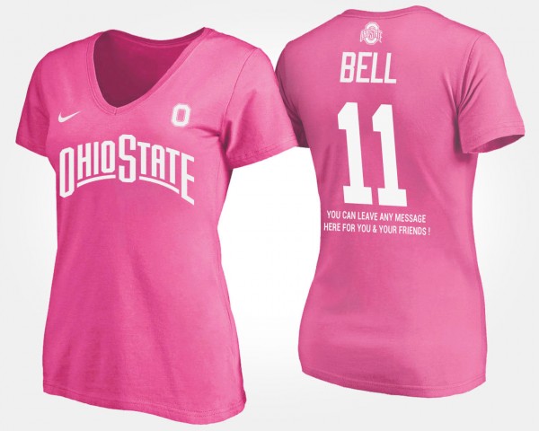 Ohio State Buckeyes #11 Vonn Bell Women's With Message T-Shirt - Pink