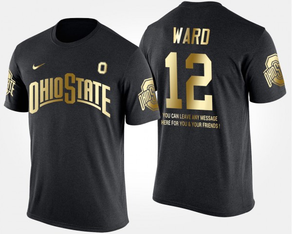 Ohio State Buckeyes #12 Denzel Ward For Men's Gold Limited Short Sleeve With Message T-Shirt - Black