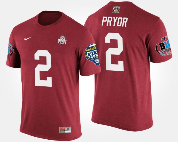 Ohio State Buckeyes #2 Terrelle Pryor Men's Bowl Game Big Ten Conference Cotton Bowl T-Shirt - Scarlet
