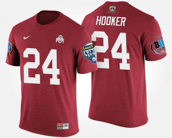 Ohio State Buckeyes #24 Malik Hooker Bowl Game Men's Big Ten Conference Cotton Bowl T-Shirt - Scarlet