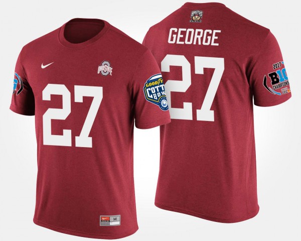 Ohio State Buckeyes #27 Eddie George Bowl Game Men's Big Ten Conference Cotton Bowl T-Shirt - Scarlet