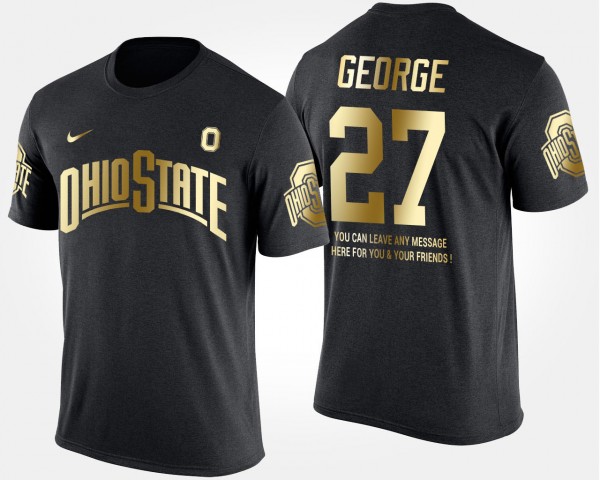Ohio State Buckeyes #27 Eddie George Short Sleeve With Message Gold Limited Mens T-Shirt - Black
