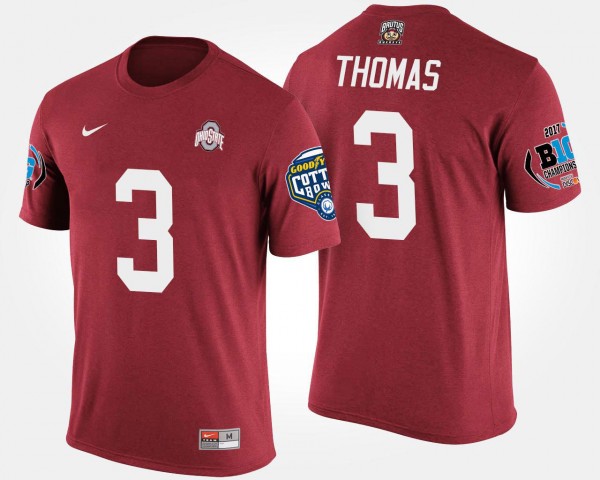 Ohio State Buckeyes #3 Michael Thomas Bowl Game Big Ten Conference Cotton Bowl Men T-Shirt - Scarlet