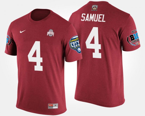 Ohio State Buckeyes #4 Curtis Samuel Bowl Game Men Big Ten Conference Cotton Bowl T-Shirt - Scarlet