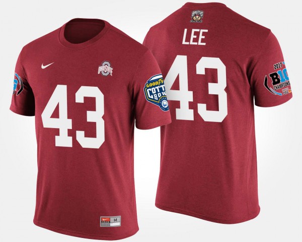 Ohio State Buckeyes #43 Darron Lee Big Ten Conference Cotton Bowl Bowl Game Mens T-Shirt - Scarlet