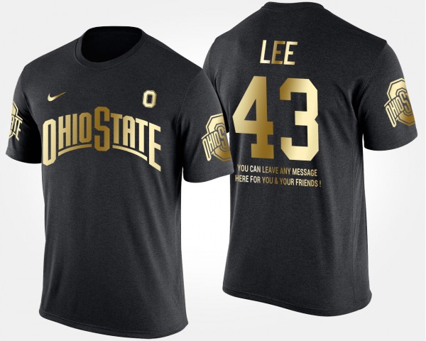 Ohio State Buckeyes #43 Darron Lee Mens Gold Limited Short Sleeve With Message T-Shirt - Black