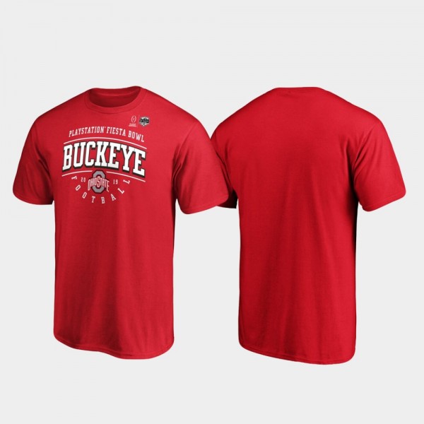 Ohio State Buckeyes Primary Tackle 2019 Fiesta Bowl Bound Mens T-Shirt - Scarlet